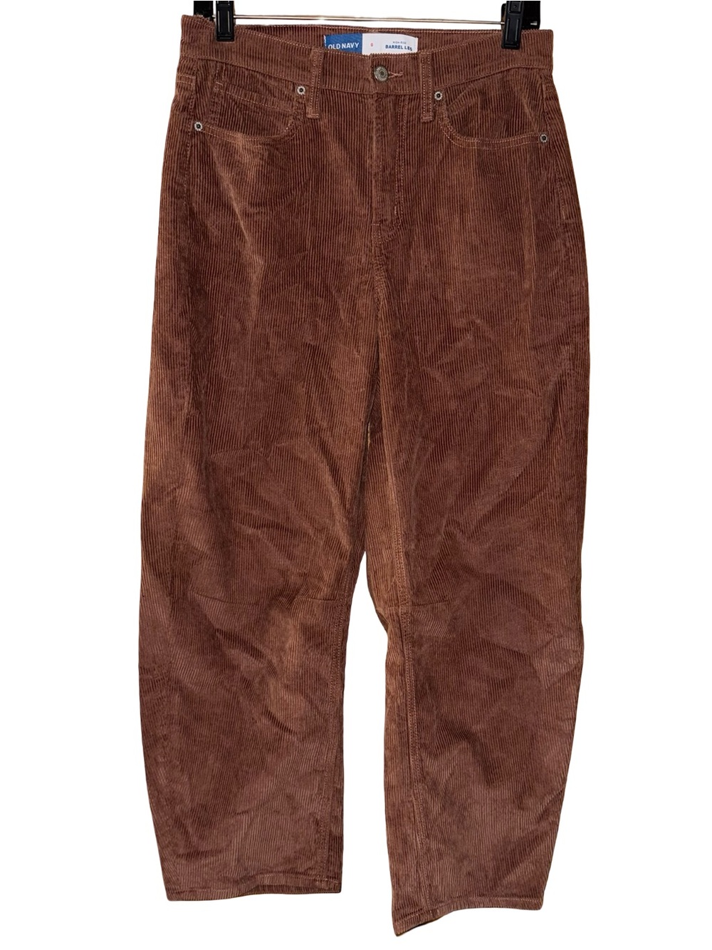 Old Navy Brown Corduroy High-Waisted Barrel-Leg Pants Size Women’s 6